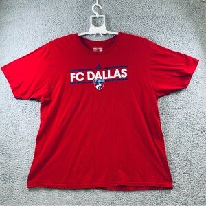 Adidas FC Dallas The Go-To Tee Men's Cotton Short Sleeve‎ T-Shirt Red Size 2XL